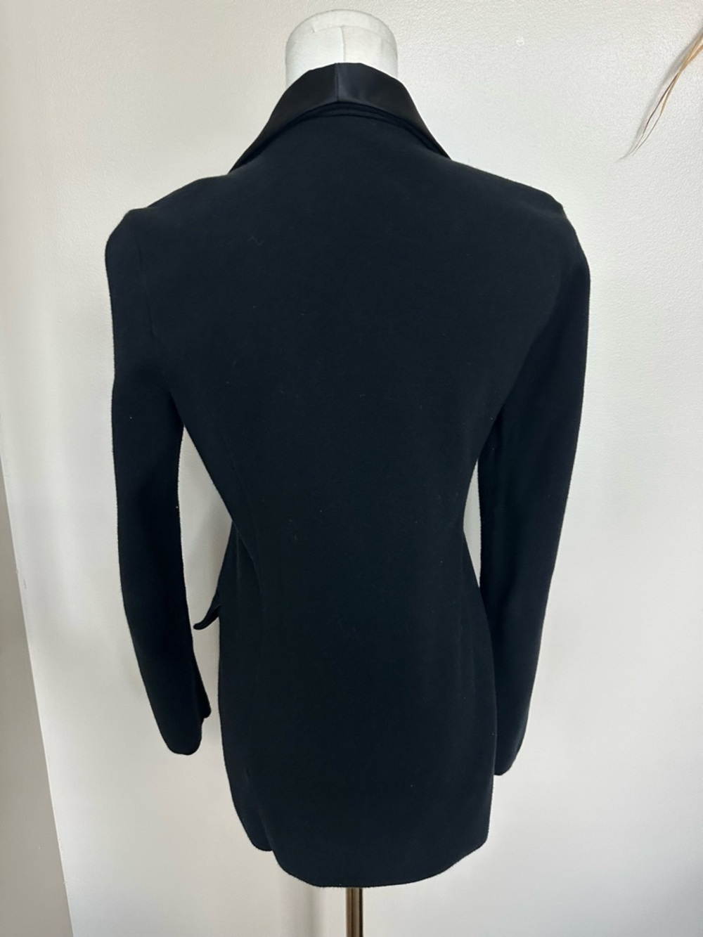 Lauren Ralph Lauren Black Tuxedo Knit Sweater Blazer S Quiet Luxury Coquette - Picture 4 of 5